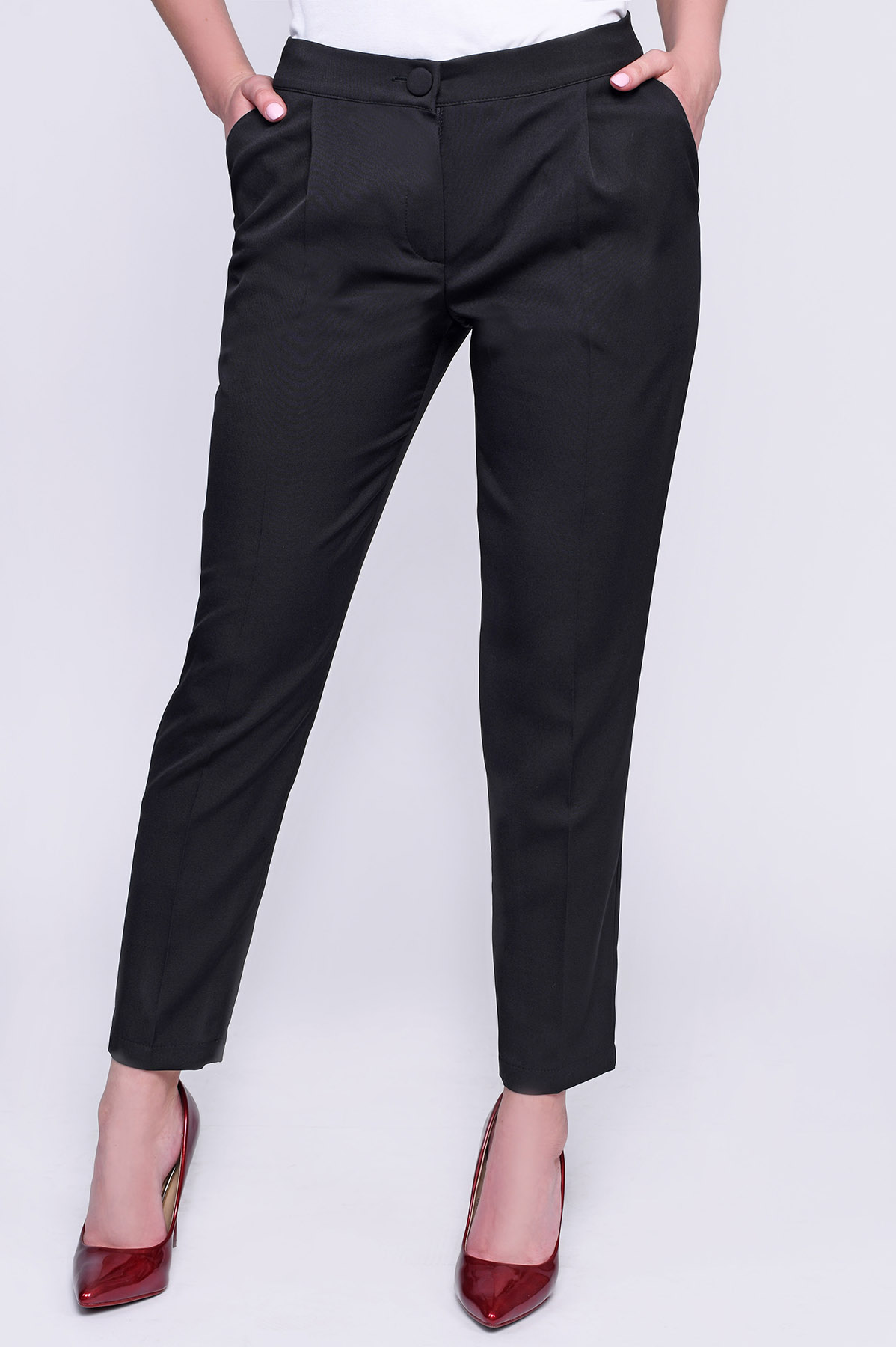 Классические черные брюки дудочки 34973