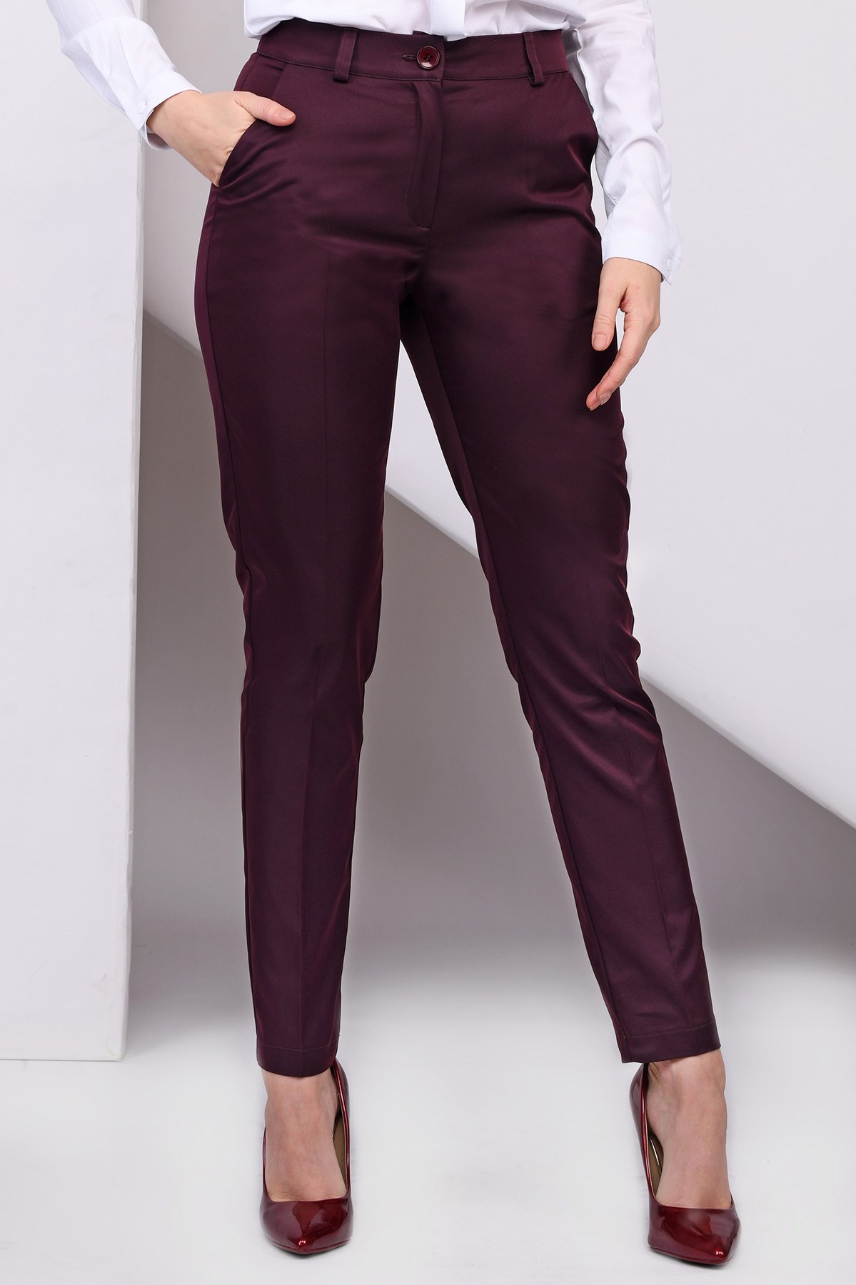 Классические брюки марсала со стрелками 35105