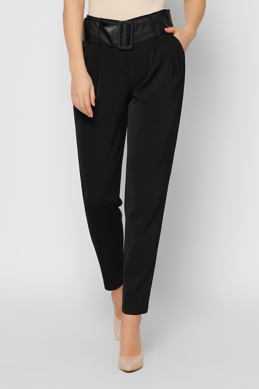 Классические черные брюки на высокой посадке 36603 xp-2411 Классические черные брюки на высокой посадке 36603 xp-2411