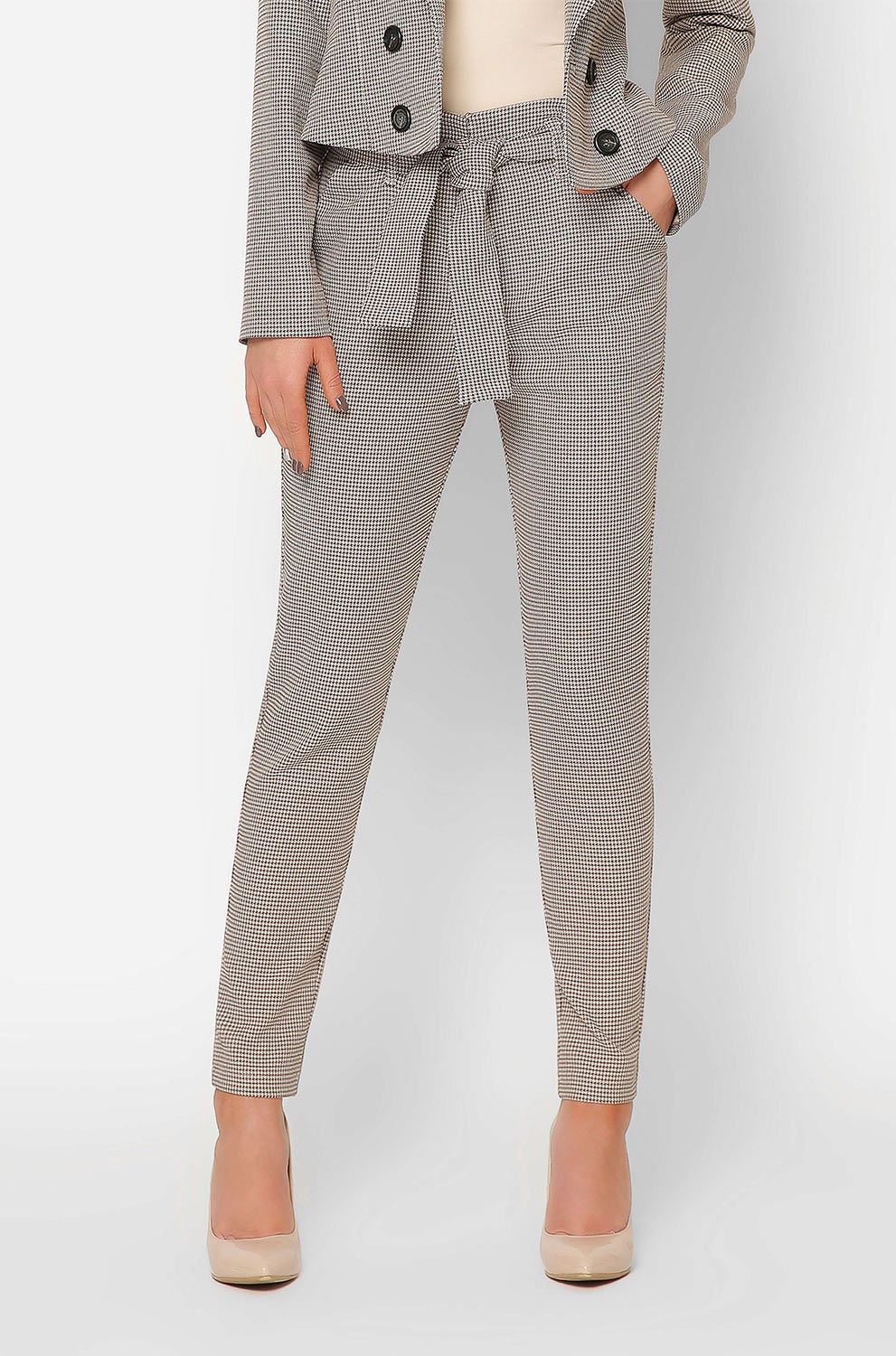 Костюмные брюки с узором в гусиную лапку 36606 xp-2415 Костюмные брюки с узором в гусиную лапку 36606 xp-2415
