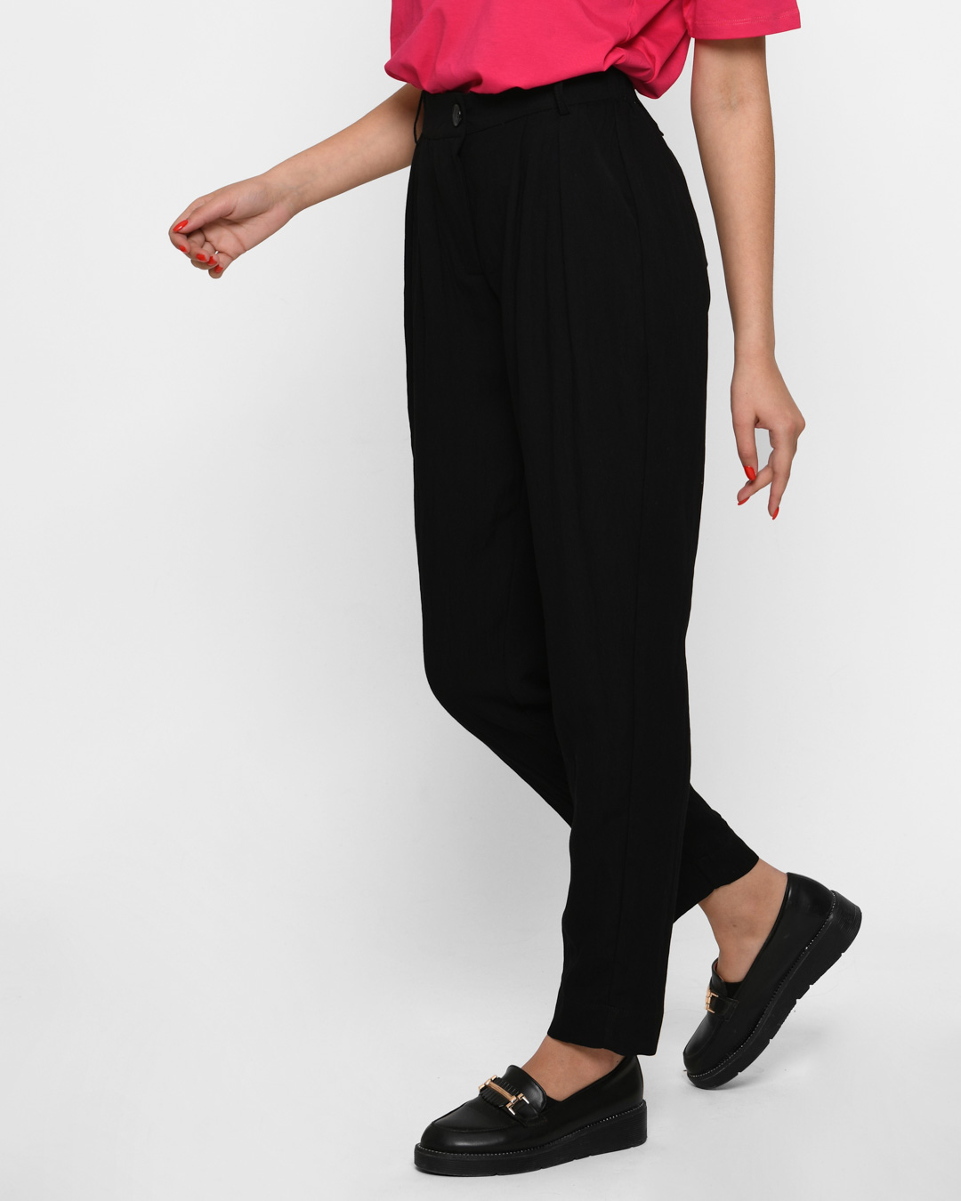 Льняные женские черные брюки 37412