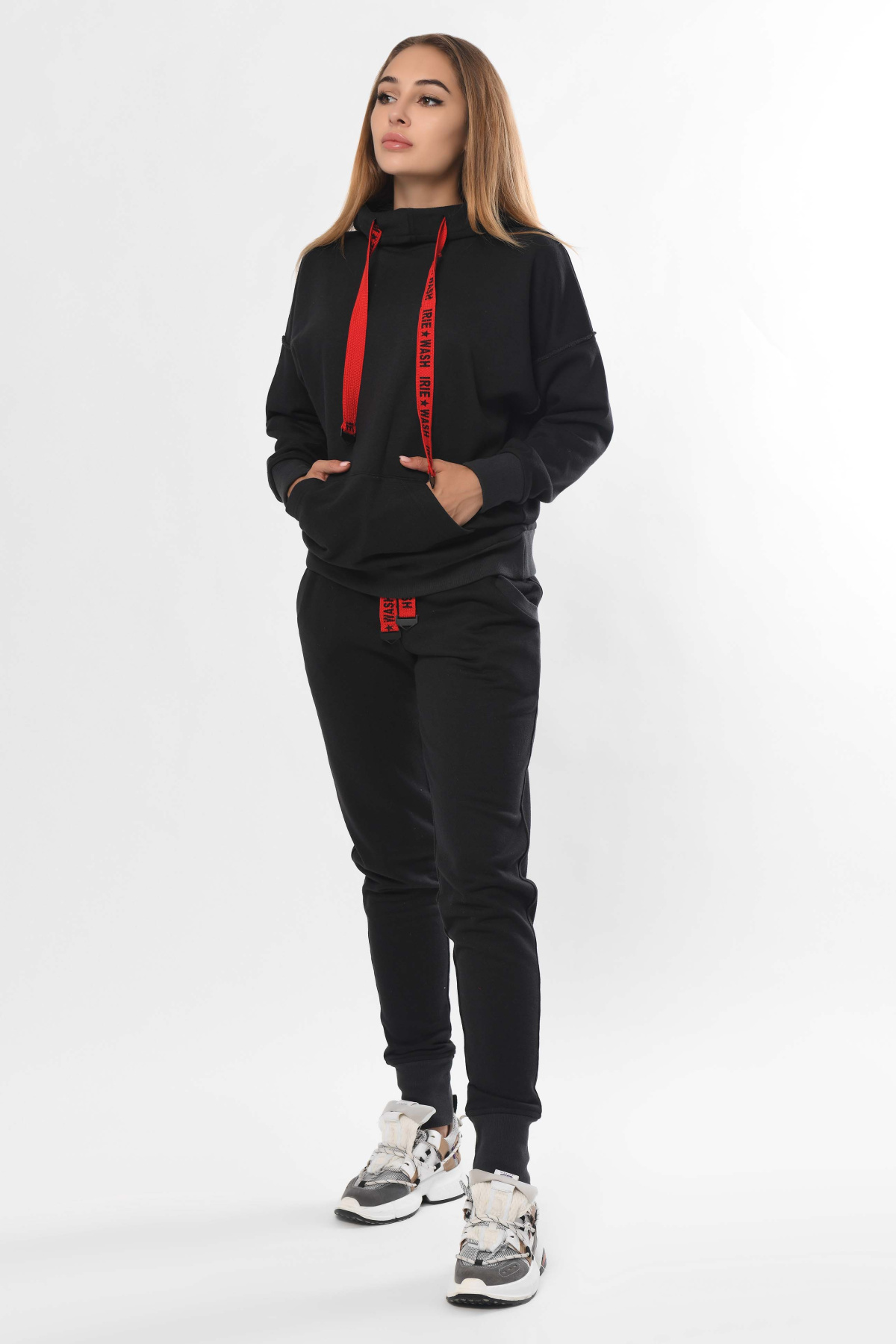 Спортивный костюм графит с контрастными завязками 36279 xp-2438 Спортивный костюм графит с контрастными завязками 36279 xp-2438