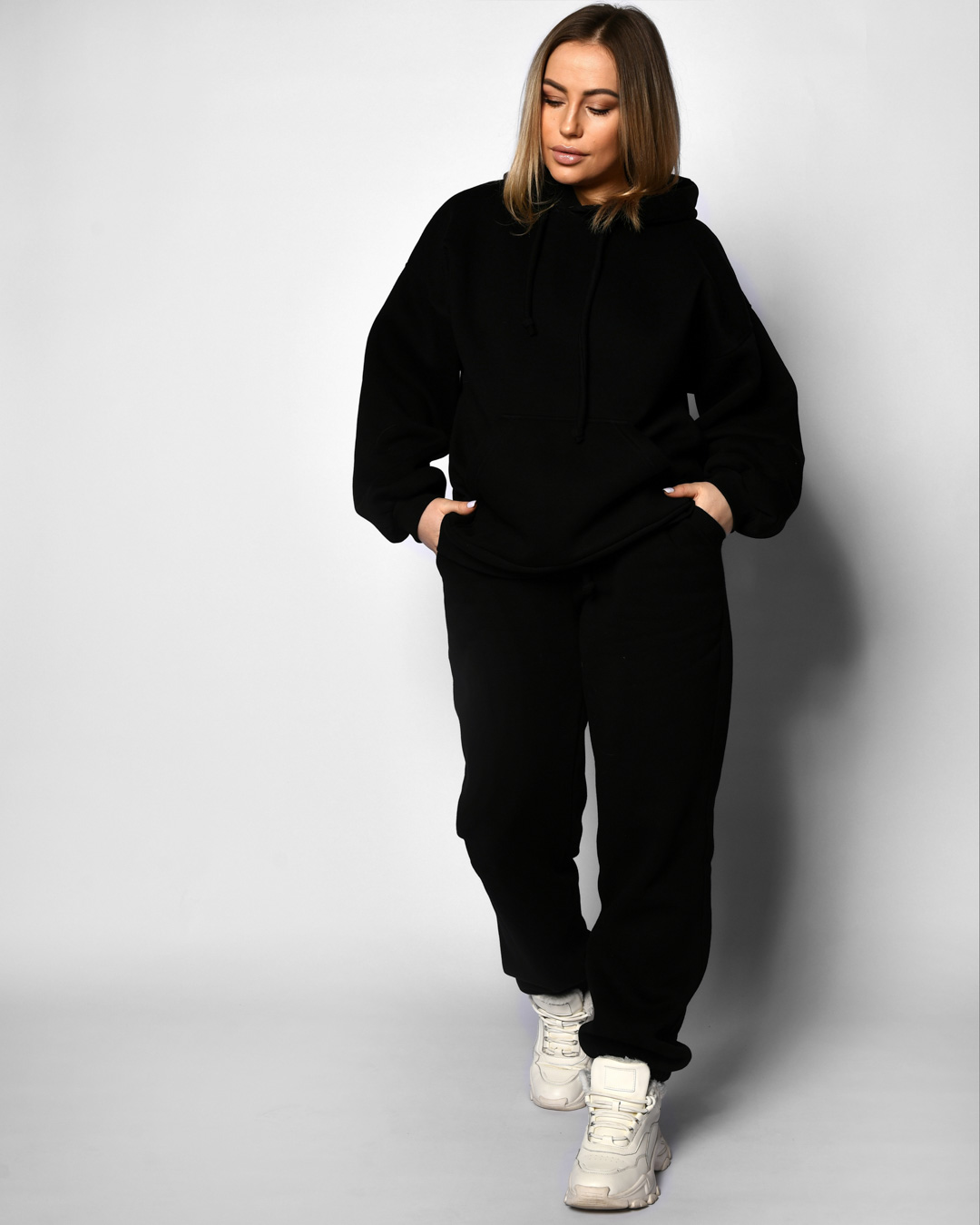 Теплый черный спортивный костюм 55438 xp-2454 Теплый черный спортивный костюм 55438 xp-2454