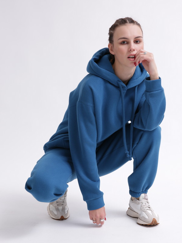 Уютный синий спортивный костюм в стиле оверсайз 55865 xp-2462 Уютный синий спортивный костюм в стиле оверсайз 55865 xp-2462