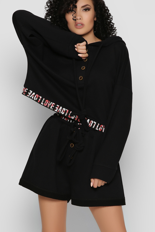 Спортивный костюм с шортами цвет черный 48808 xp-2485 Спортивный костюм с шортами цвет черный 48808 xp-2485