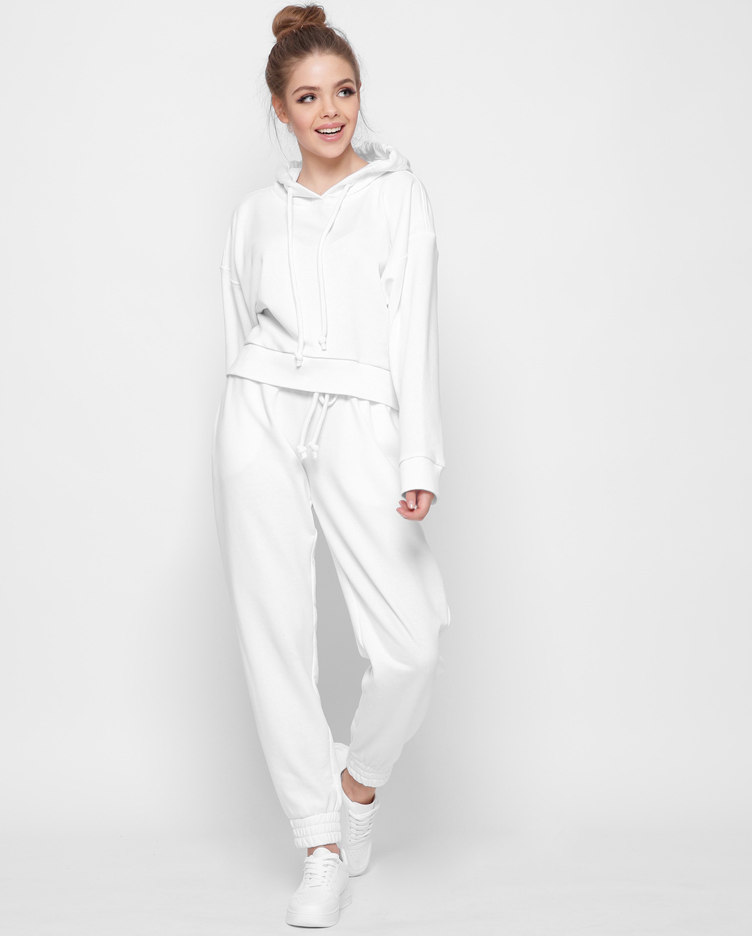 Белые брюки на резинке 41432