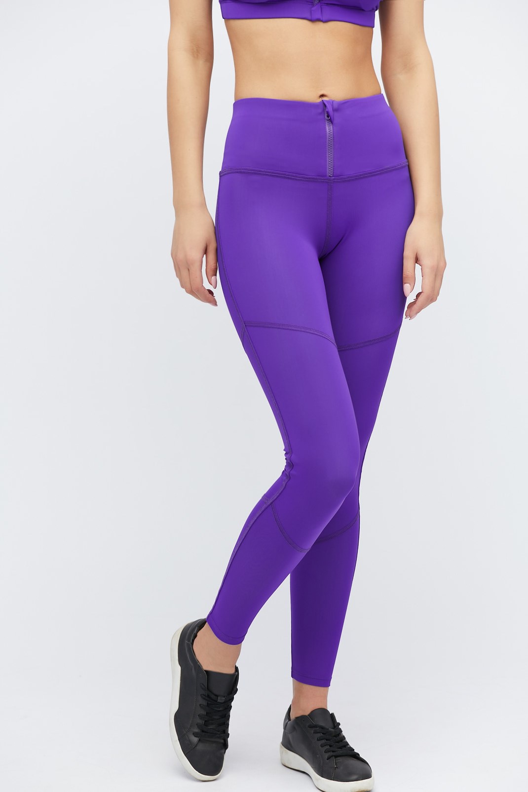 Фиолетовые спортивные леггинсы на застежке 32933