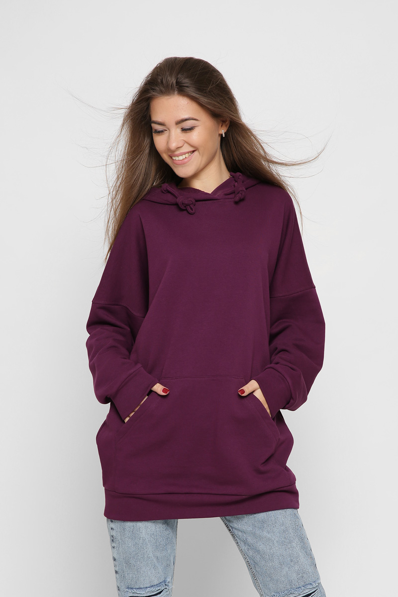 Женское фиолетовое худи оверсайз 38165