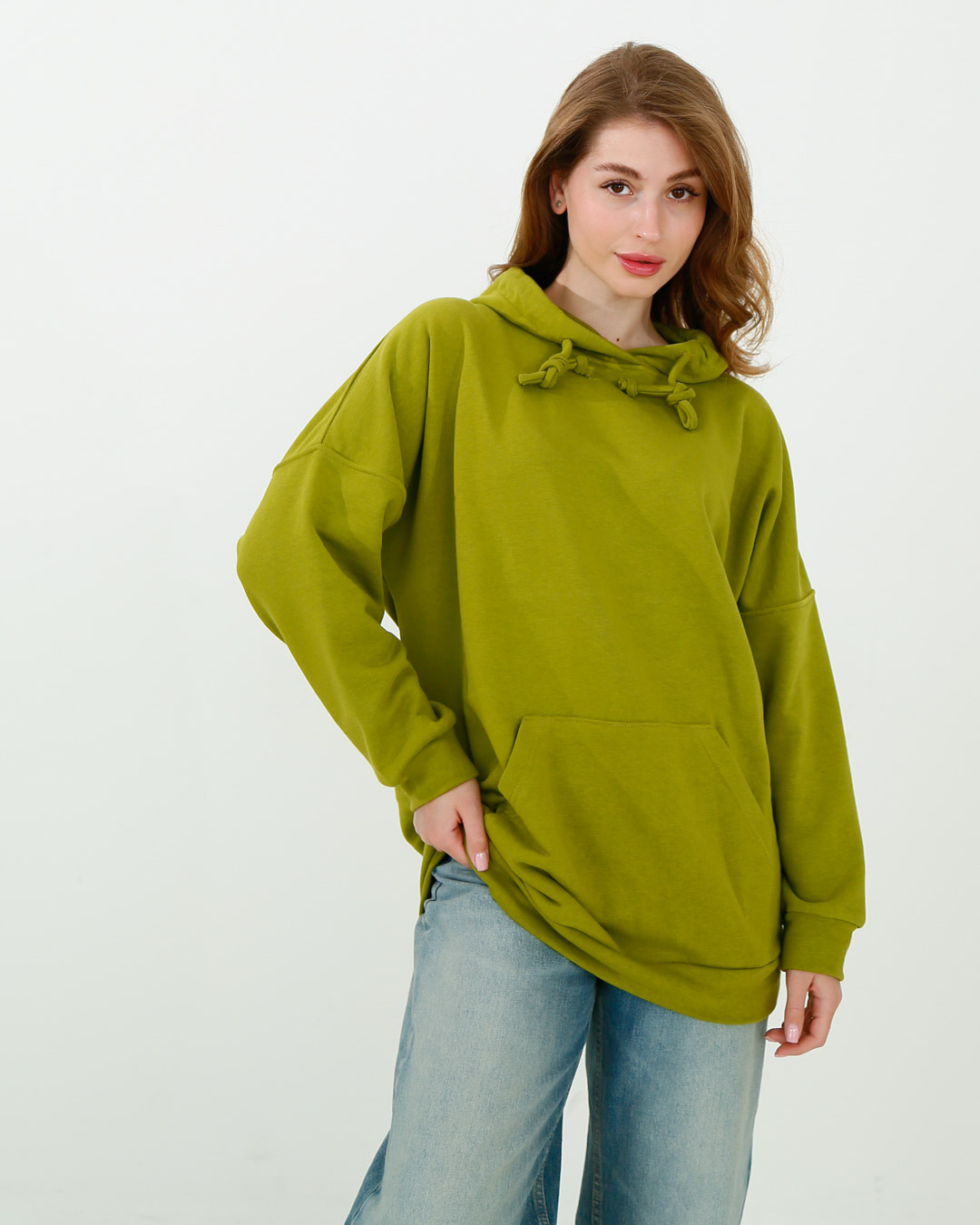 Женское фисташковое худи оверсайз 38163
