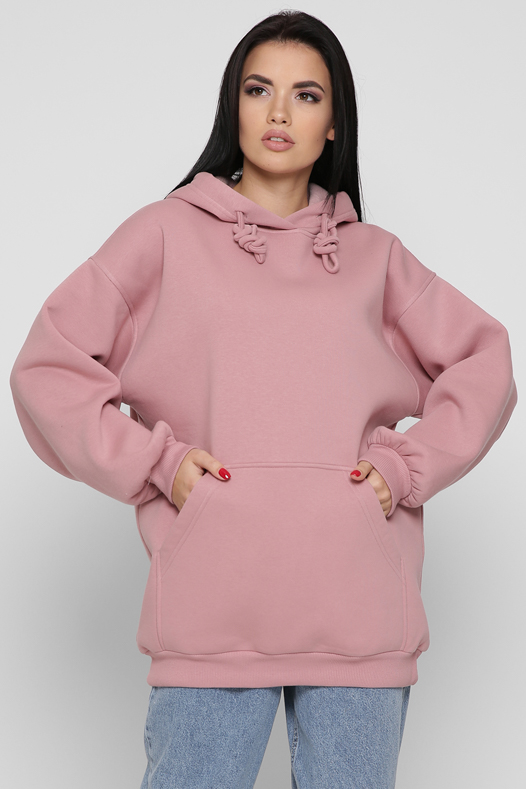Женский пудровый худи oversize на флисе 38735