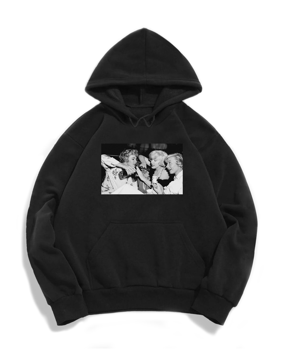 Женский худи с принтом Девушки с вином 42883