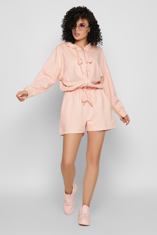 Повседневный персиковый комбинезон шорты 48828