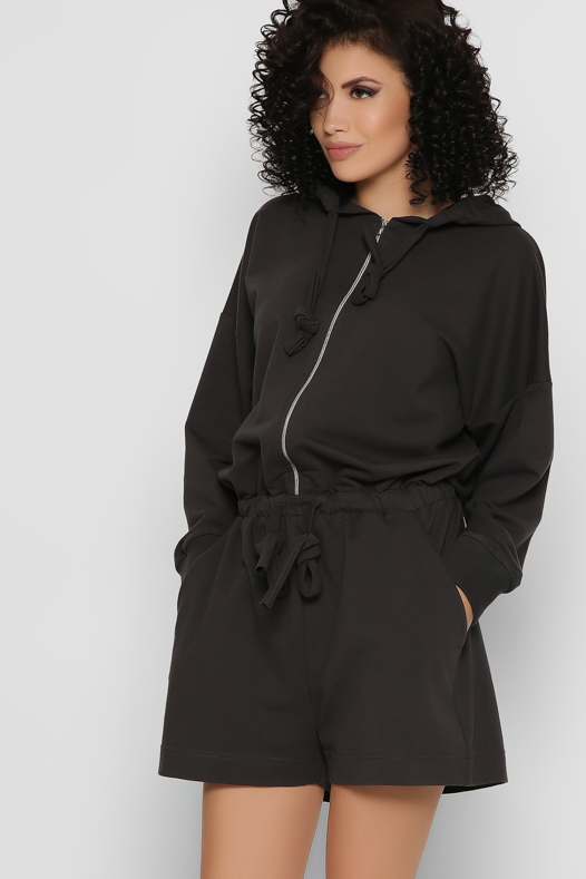 Повседневный графитовый комбинезон шорты 48829