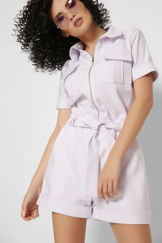 Белый комбинезон в стиле сафари 48825