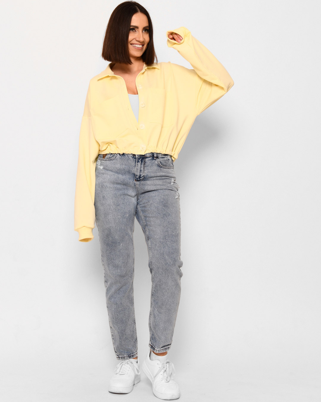 Желтый жакет на пуговицах 44942