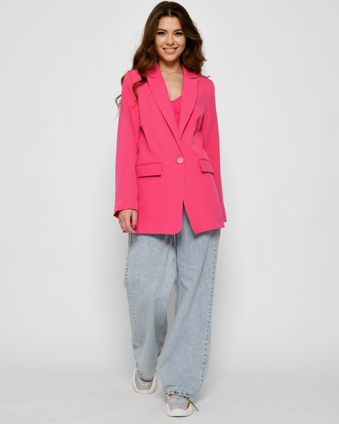 Свободный розовый пиджак 48564